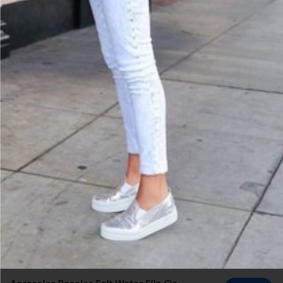 Comfy Aerosoles silver SALTWATER stretchy slip-ons 7.5 EUC - Picture 8 of 8